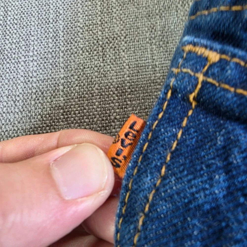 Levi's 509 Jeans Mens 34/32 Blue Orange Tab Straight Leg‎ Made in USA Vintage